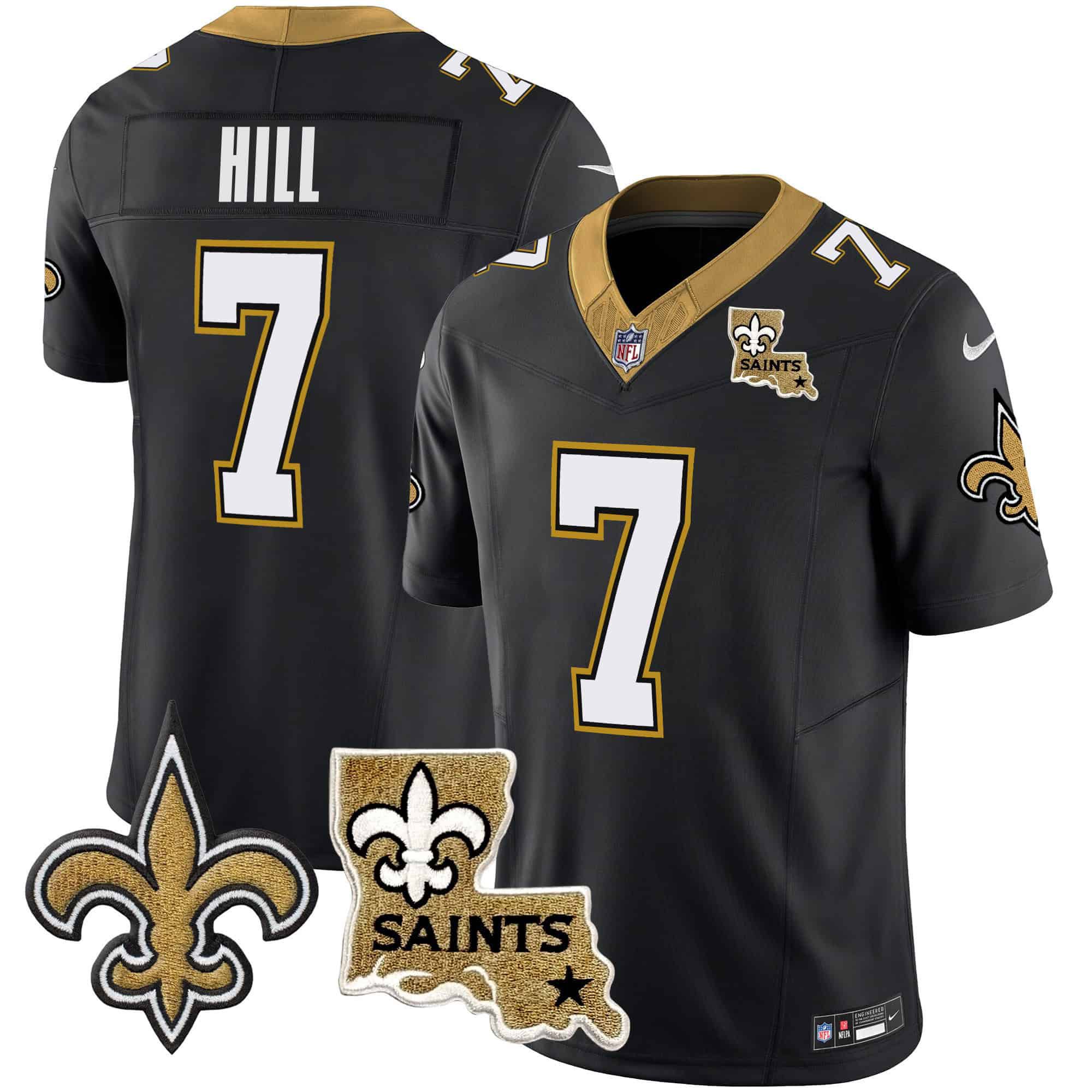 Men New Orleans Saints #7 Hill Black 2024 Nike Vapor Limited NFL Jersey style 1->indianapolis colts->NFL Jersey